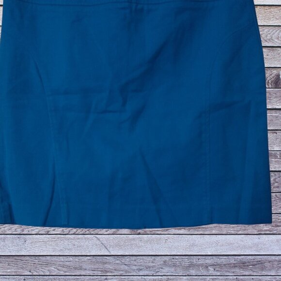 Valerie Bertinelli Women's Size 10 Blue Pencil Skirt Zip Back Classic Office - Picture 3 of 4